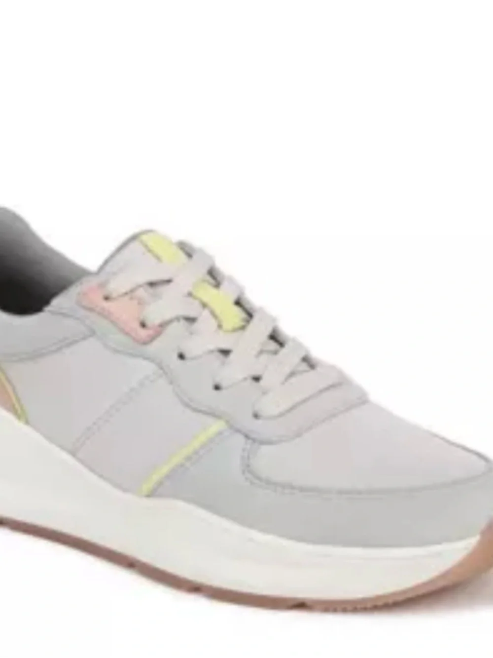 Naturalizer Women's Light Gray Sneakers with Pastel Pink, Yellow & Blue Accents - Picture 2 of 8